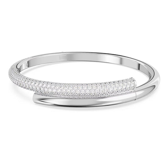 Dextera bangle, Magnetic closure, White, Rhodium plated