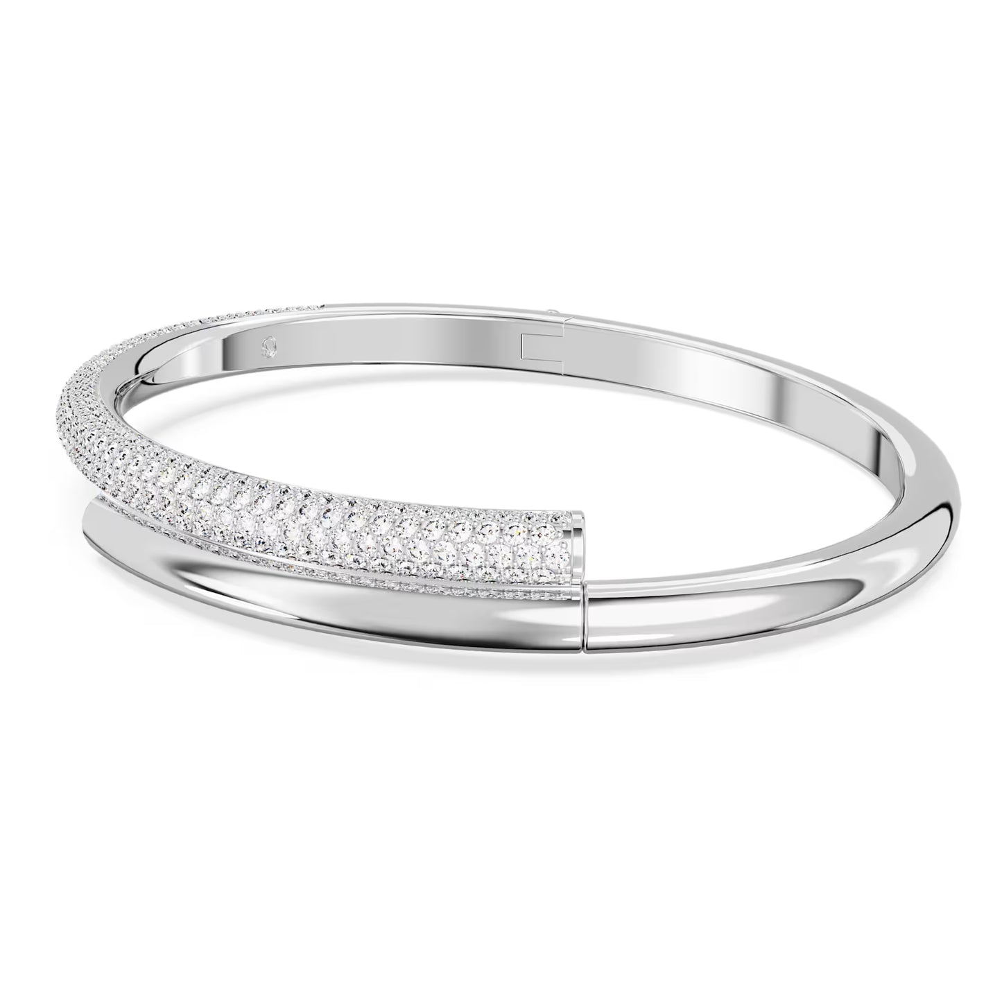 Dextera bangle, Magnetic closure, White, Rhodium plated