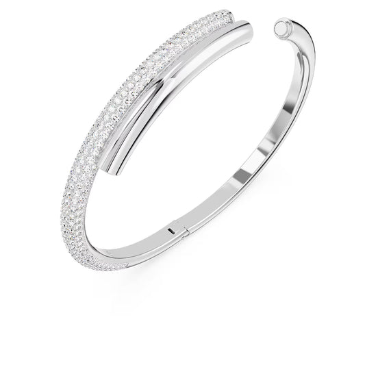 Dextera bangle, Magnetic closure, White, Rhodium plated