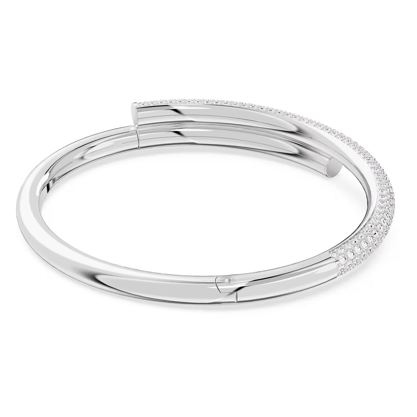 Dextera bangle, Magnetic closure, White, Rhodium plated