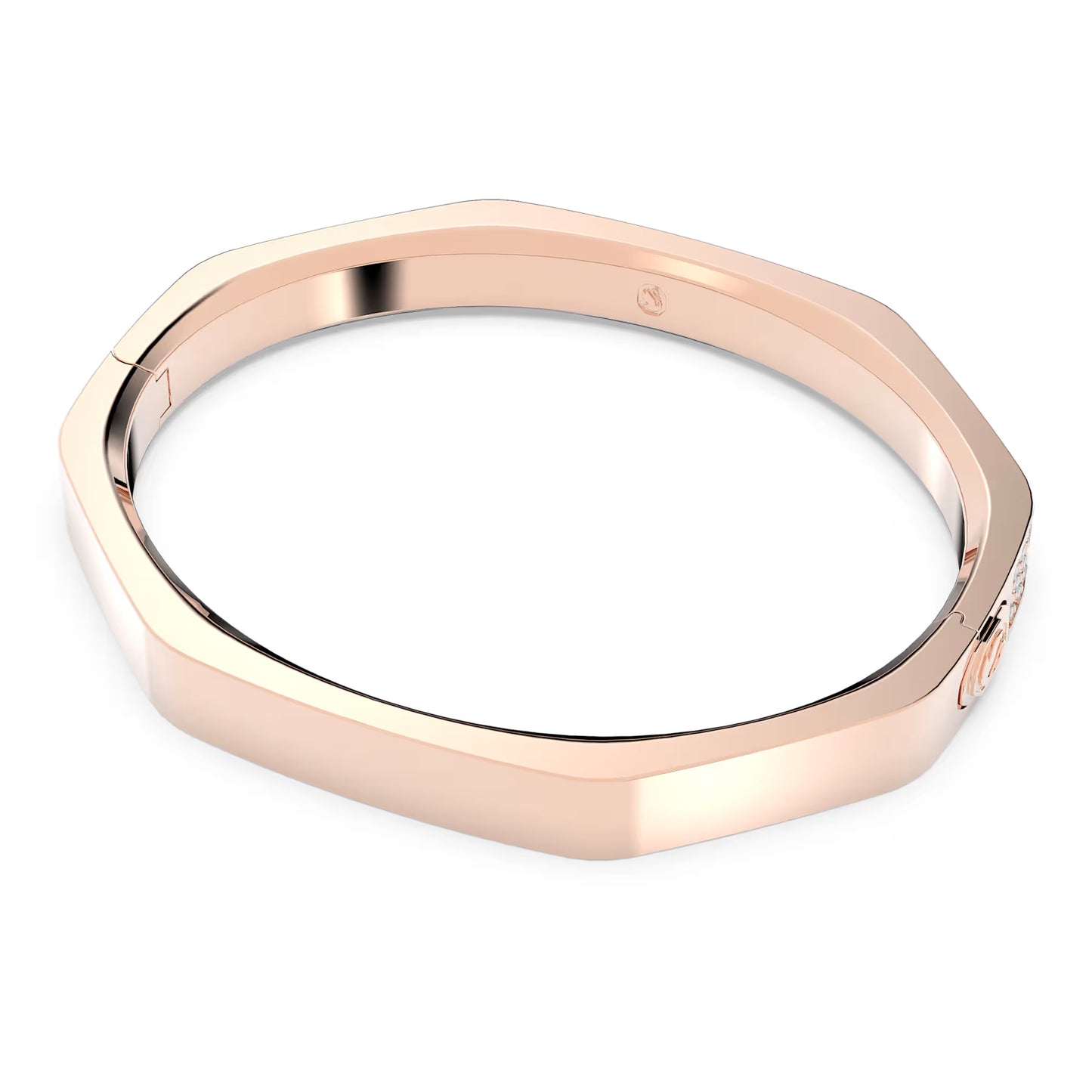 Dextera bangle, Octagon shape, White, Rose gold-tone plated