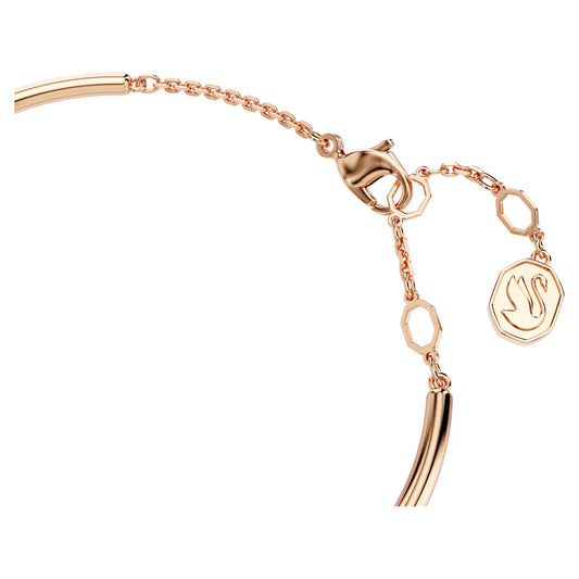 Dextera bangle, Round, White, Rose gold-tone
