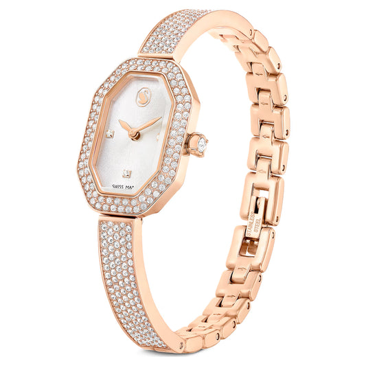 Dextera bangle watch, Swiss Made, Metal bracelet, Rose gold tone, Rose gold-tone finish