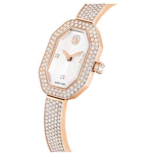 Dextera bangle watch, Swiss Made, Metal bracelet, Rose gold tone, Rose gold-tone finish