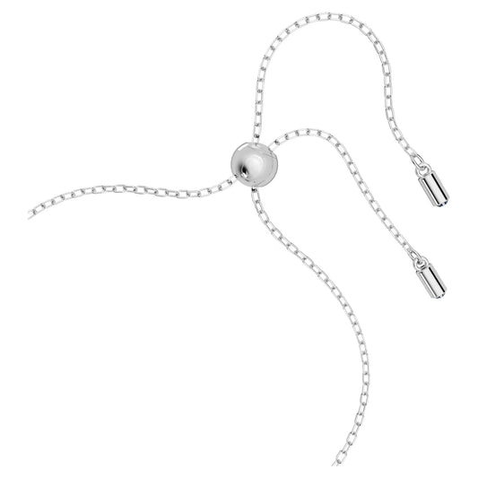 Dextera bracelet, Interlocking loop, Blue, Rhodium plated