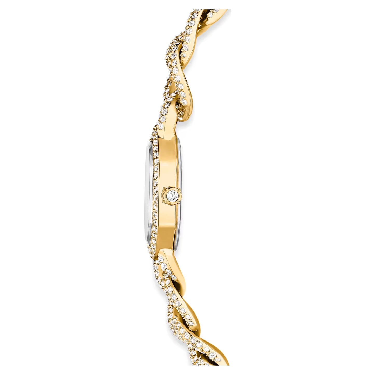 Dextera chain watch, Swiss Made, Crystal bracelet, Gold tone, Gold-tone finish