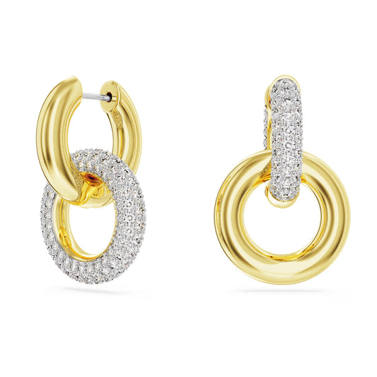 Dextera hoop earrings, Interlocking loop, White