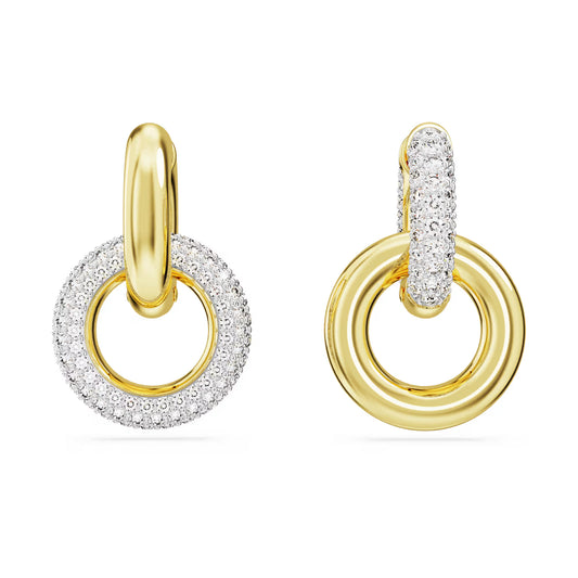 Dextera hoop earrings, Interlocking loop, White