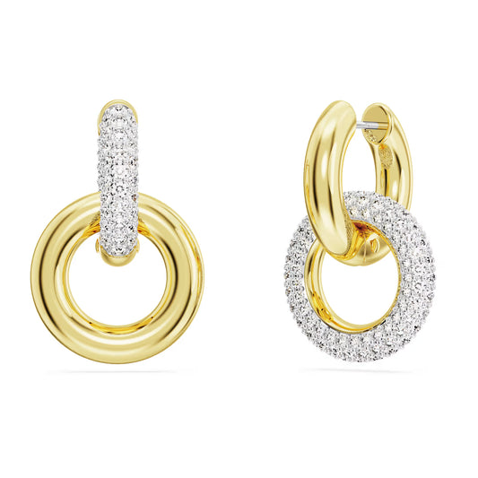Dextera hoop earrings, Interlocking loop, White