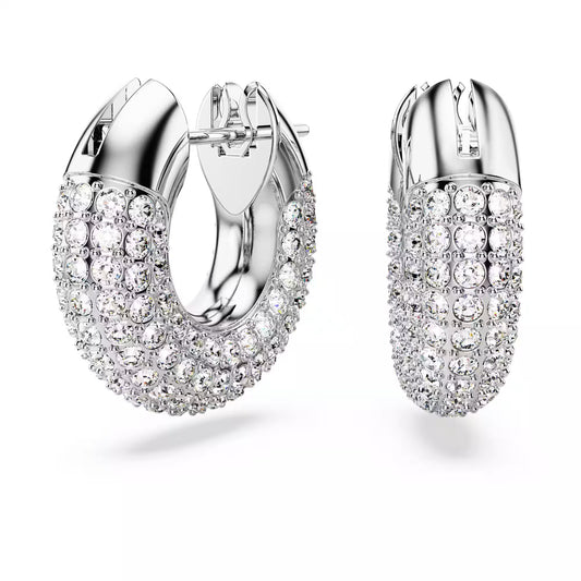 Dextera hoop earrings Pavé, White