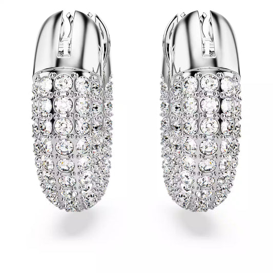 Dextera hoop earrings Pavé, White