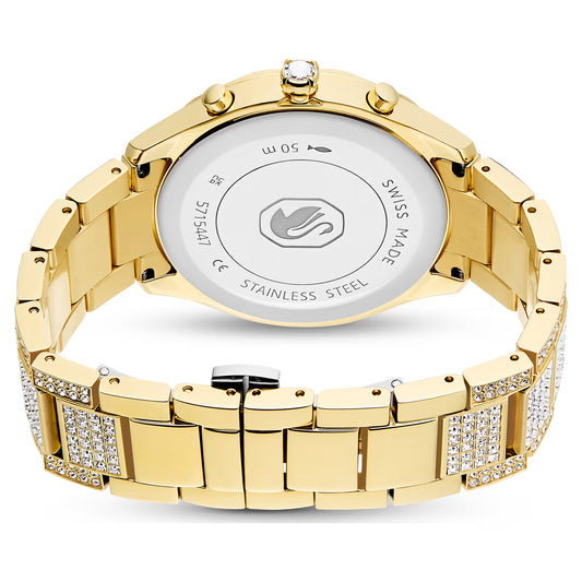 Dextera lux watch, Swiss Made, Metal bracelet, Gold tone, Gold-tone finish
