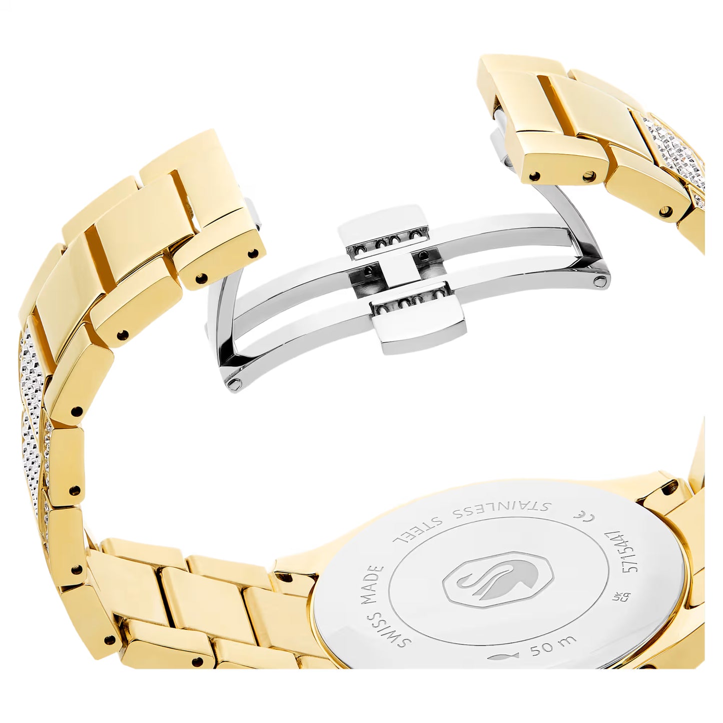 Dextera lux watch, Swiss Made, Metal bracelet, Gold tone, Gold-tone finish