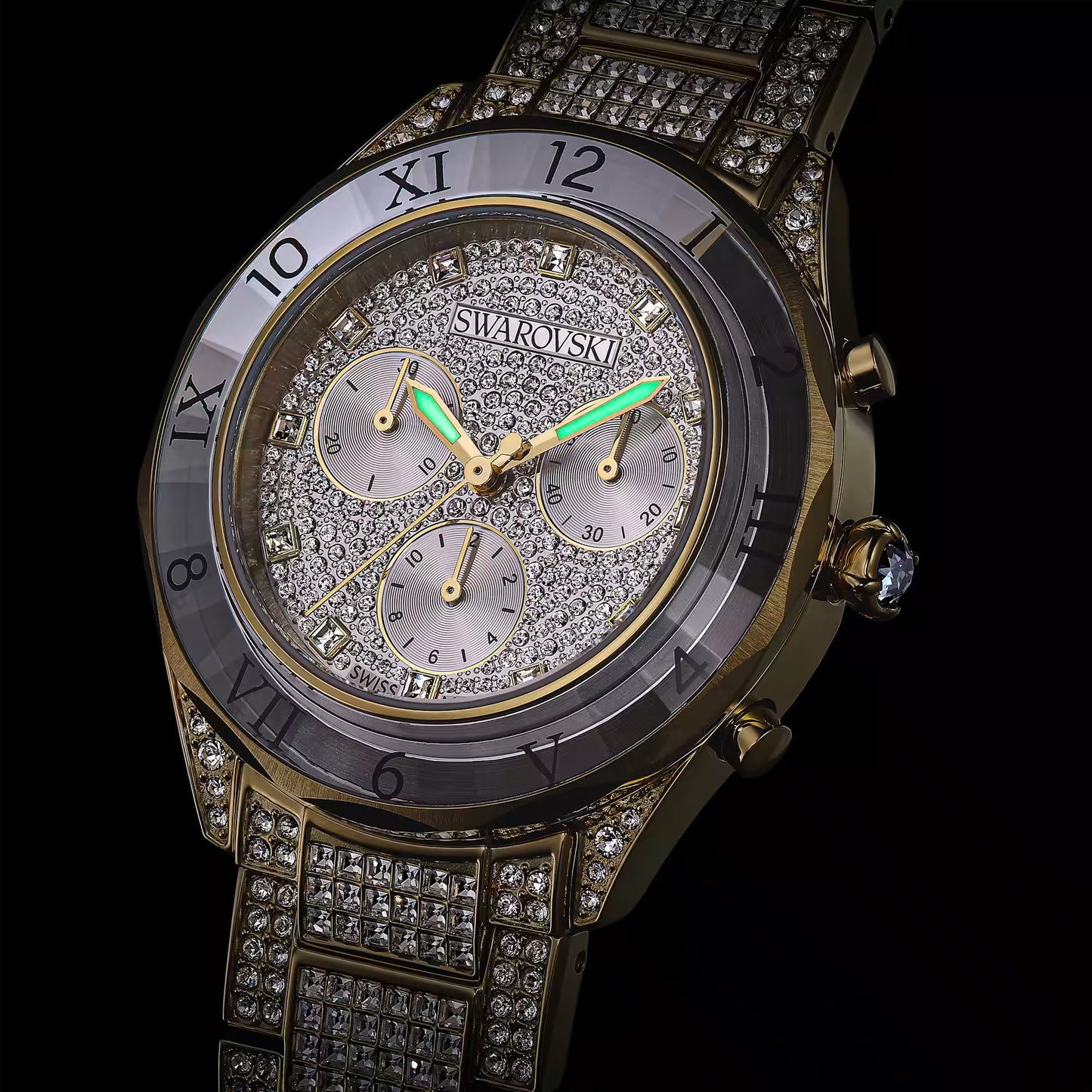 Dextera lux watch, Swiss Made, Metal bracelet, Gold tone, Gold-tone finish