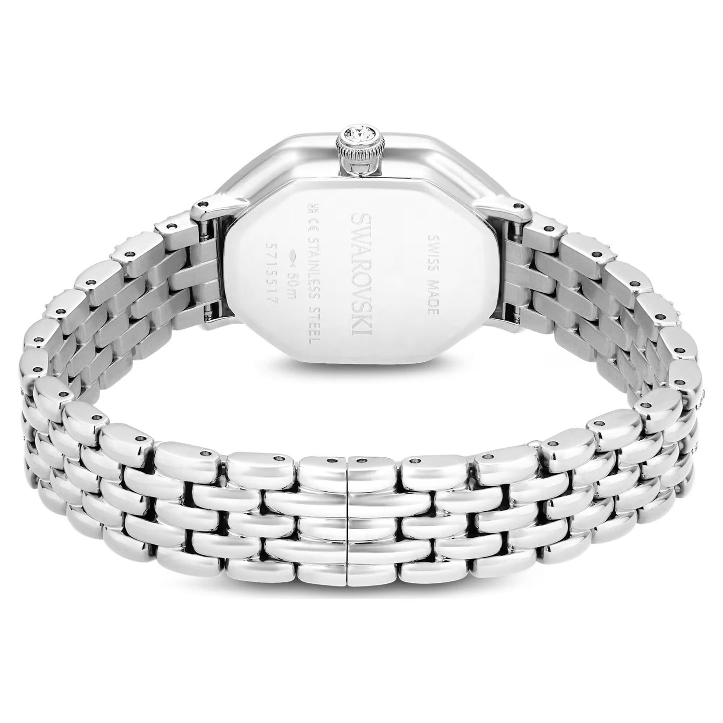 Dextera octagon watch, Swiss Made, Metal bracelet, Silver Tone, Stainless steel