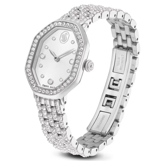 Dextera octagon watch, Swiss Made, Metal bracelet, Silver Tone, Stainless steel