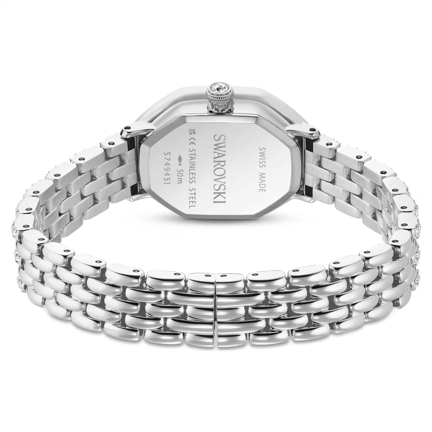 Dextera octagon watch, Swiss Made, Metal bracelet, Silver Tone, Stainless steel