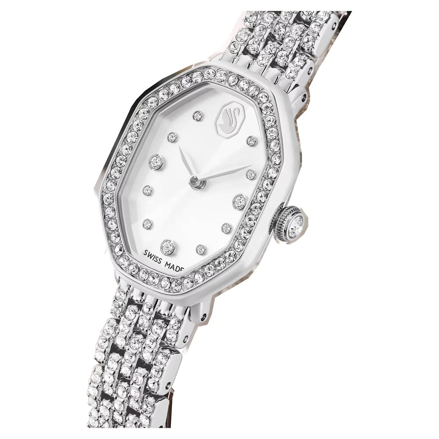 Dextera octagon watch, Swiss Made, Metal bracelet, Silver Tone, Stainless steel