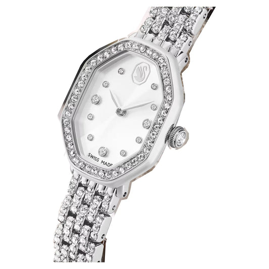 Dextera octagon watch, Swiss Made, Metal bracelet, Silver Tone, Stainless steel