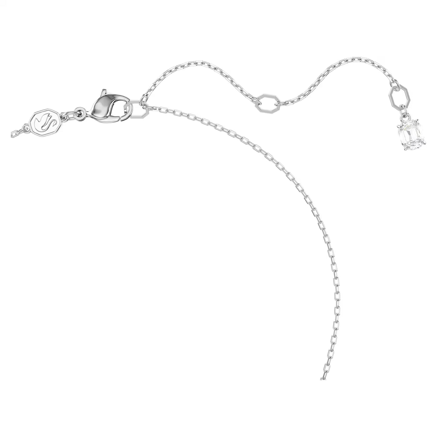 Dextera pendant, Interlocking loop, White, Rhodium