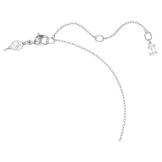 Dextera pendant, Interlocking loop, White, Rhodium