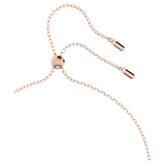 Dextera pendant, Interlocking loop, White, Rose gold-tone plated