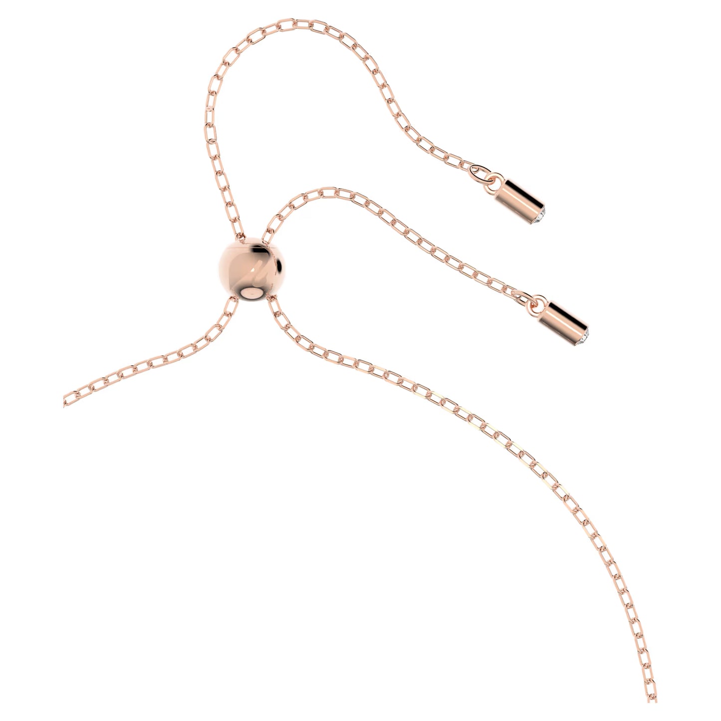 Dextera pendant, Interlocking loop, White, Rose gold-tone plated