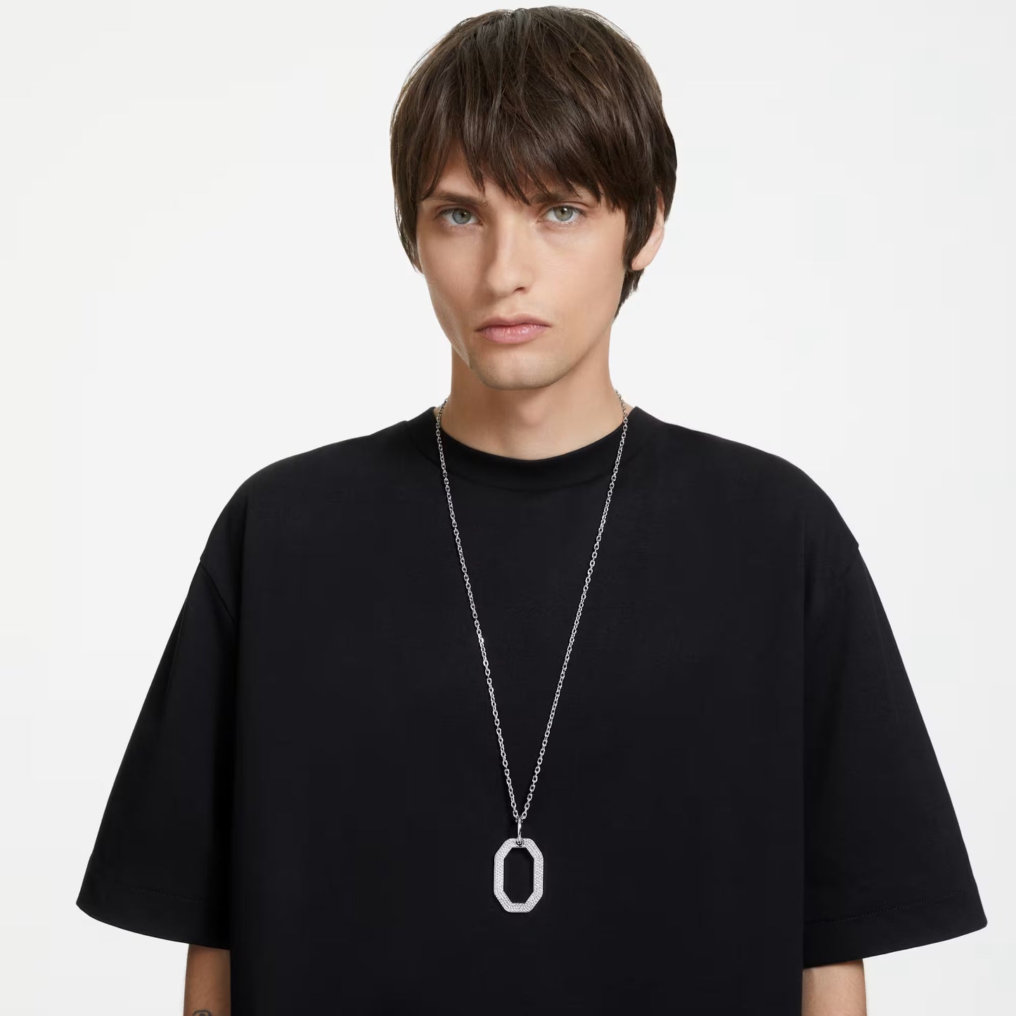 Dextera pendant, Octagon shape, Pavé, White