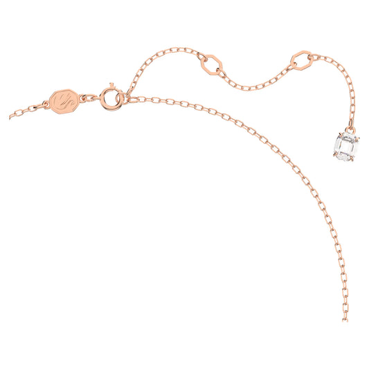 Dextera pendant, Octagon, Pavé, White, Rose gold