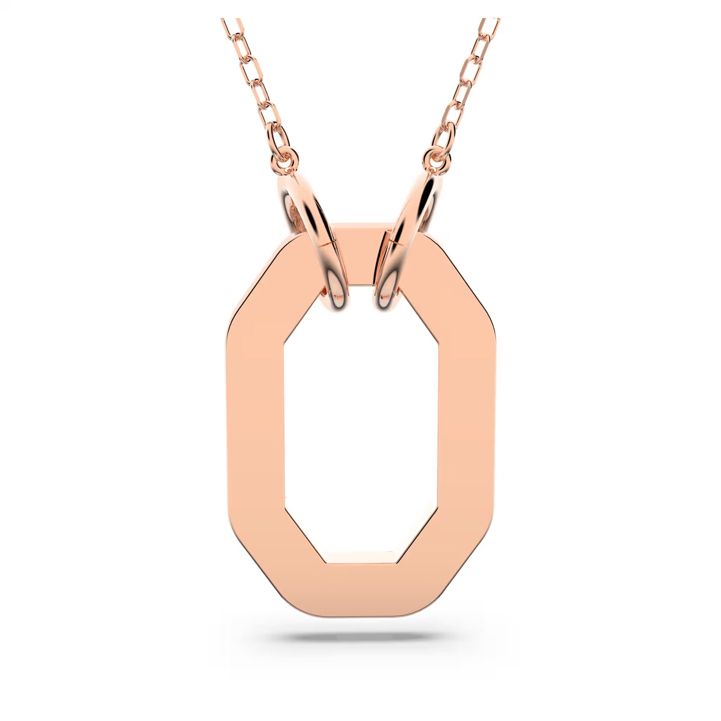 Dextera pendant, Octagon, Pavé, White, Rose gold