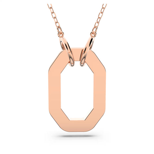 Dextera pendant, Octagon, Pavé, White, Rose gold