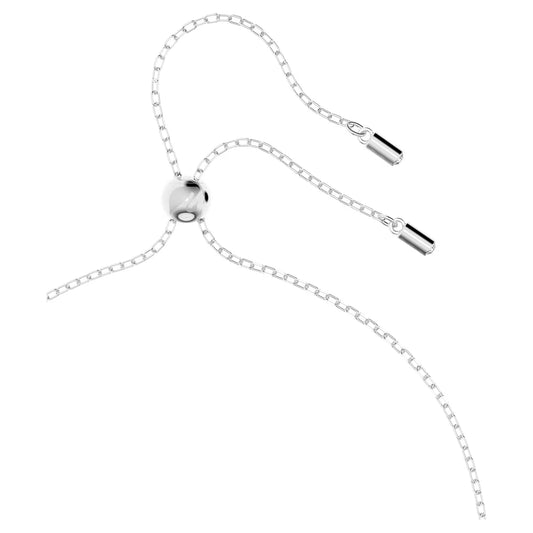 Dextera pendant, Pavé, White, Rhodium plated