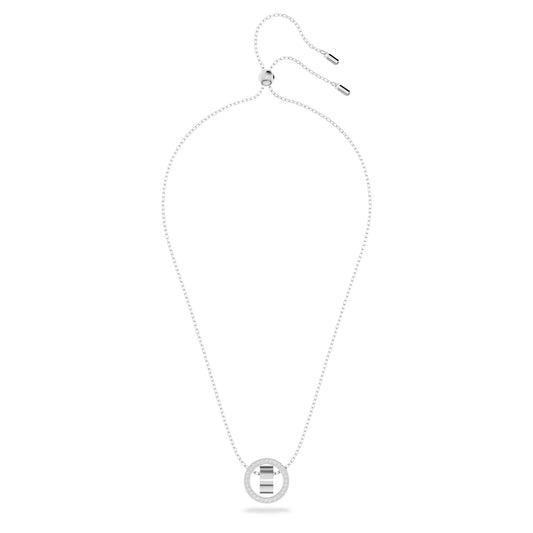 Dextera pendant, Pavé, White, Rhodium plated