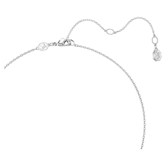 Dextera pendant, Pavé, White, Rhodium plated