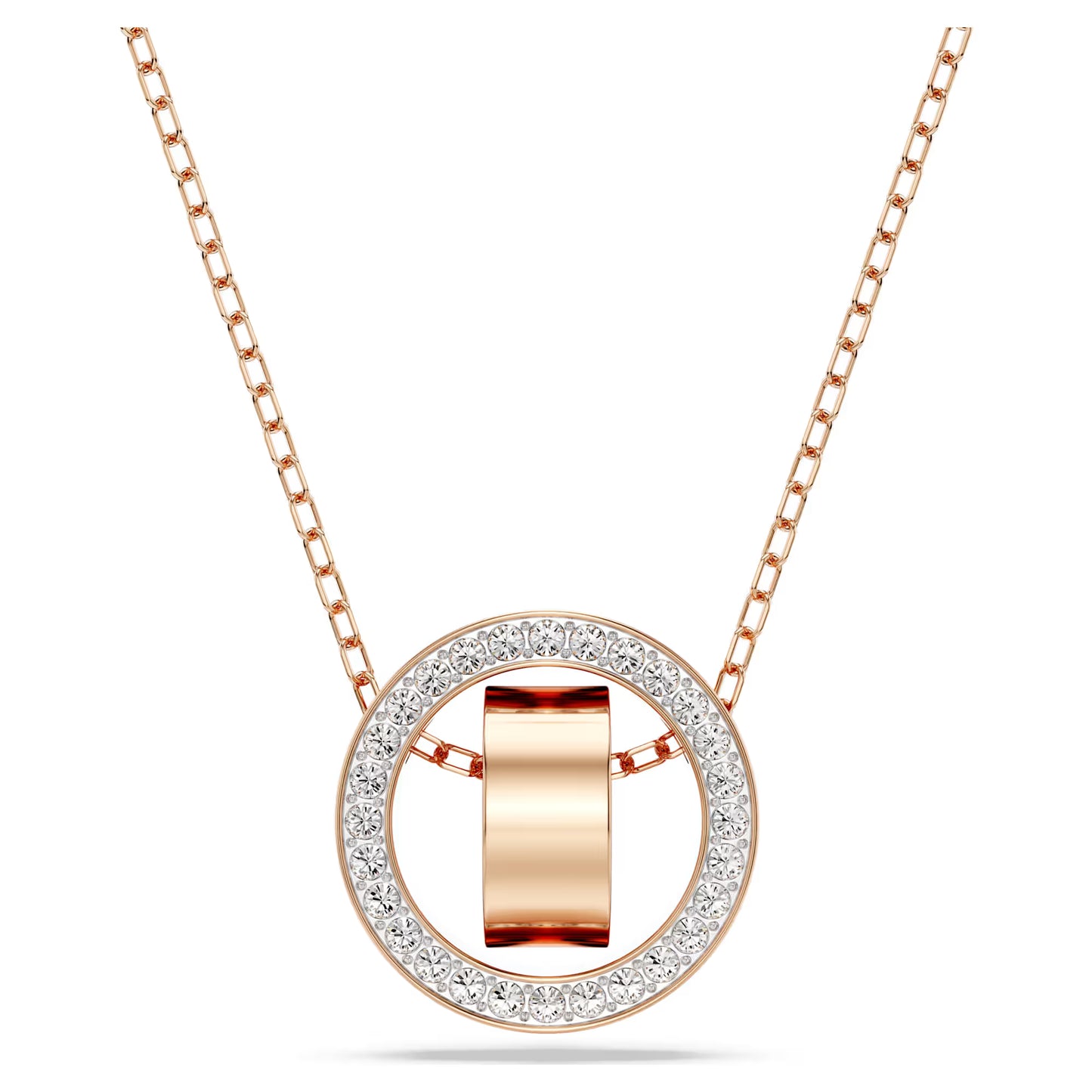 Dextera pendant, Pavé, White, Rose gold-tone plated