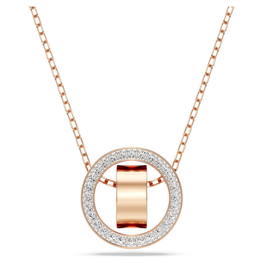 Dextera pendant, Pavé, White, Rose gold-tone plated