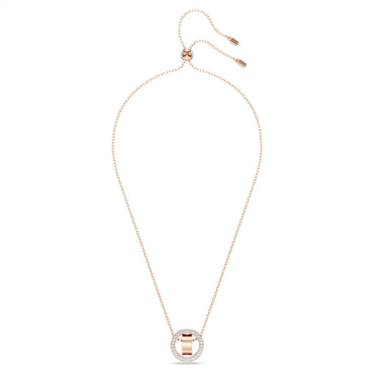 Dextera pendant, Pavé, White, Rose gold-tone plated