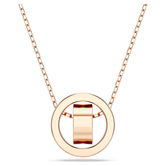 Dextera pendant, Pavé, White, Rose gold-tone plated