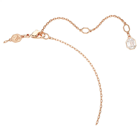 Dextera pendant, Round cut, White, Rose gold-tone