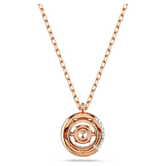Dextera pendant, Round cut, White, Rose gold-tone