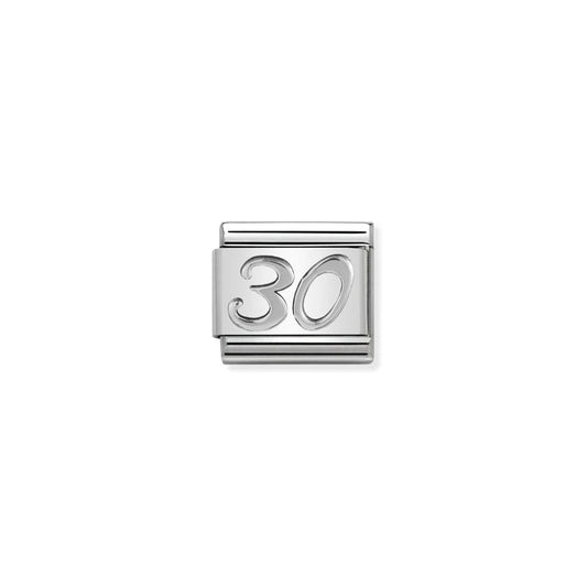 Classic Silvershine Number '30' Charm