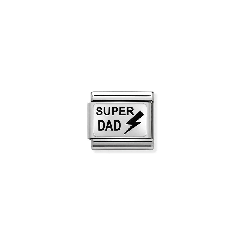 Silver Super Dad Charm