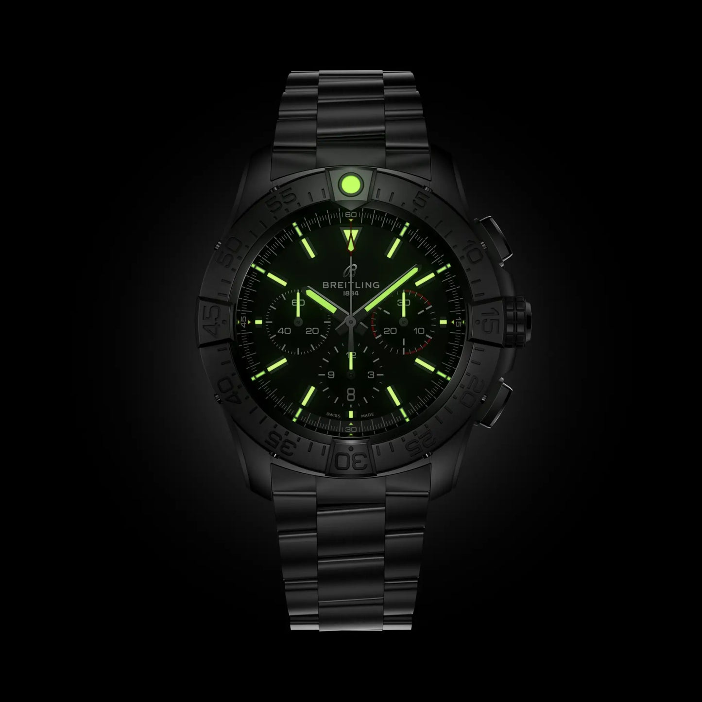 Super Avenger B01 Chronograph 46 | 46mm Titanium Case Black Dial