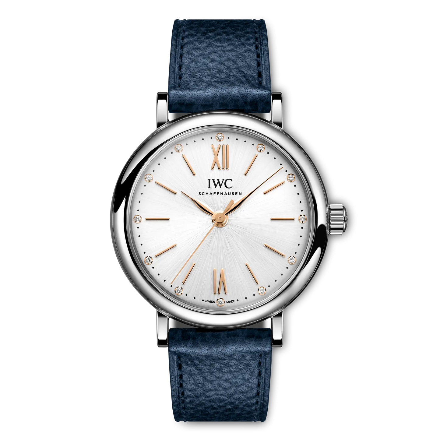 Portofino 34mm Leather Strap Watch