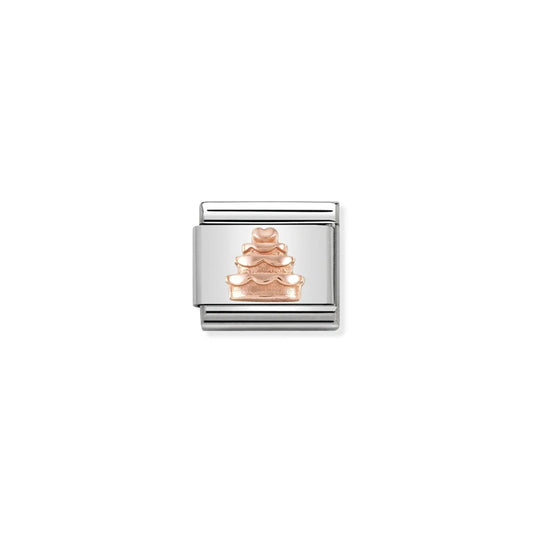 Classic Rose Gold Tiered Cake Charm