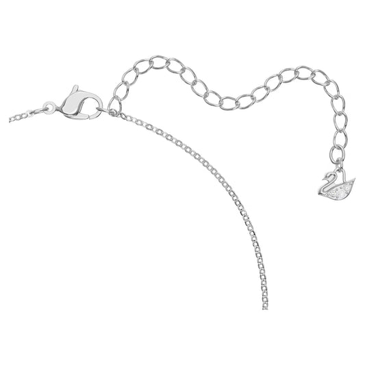 Exist pendant, Infinity, White, Rhodium plated