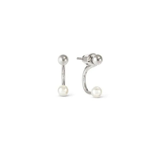 Fashion Era Silver Pearl & Bead Drop Earrings