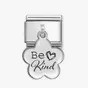 Classic Silver Be Kind Flower Pendant Charm