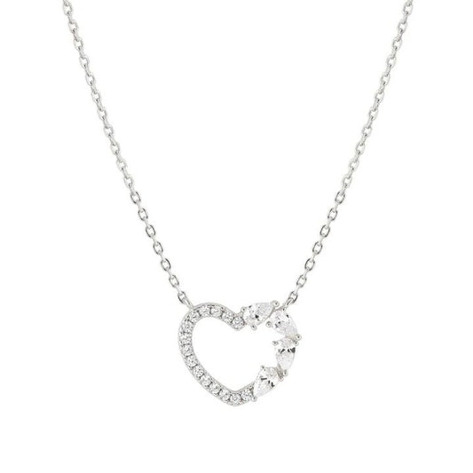 Shine Me Up Silver CZ Heart Necklace