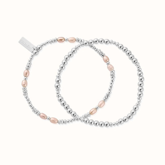 Pink Pearl Set of 2 Bracelets